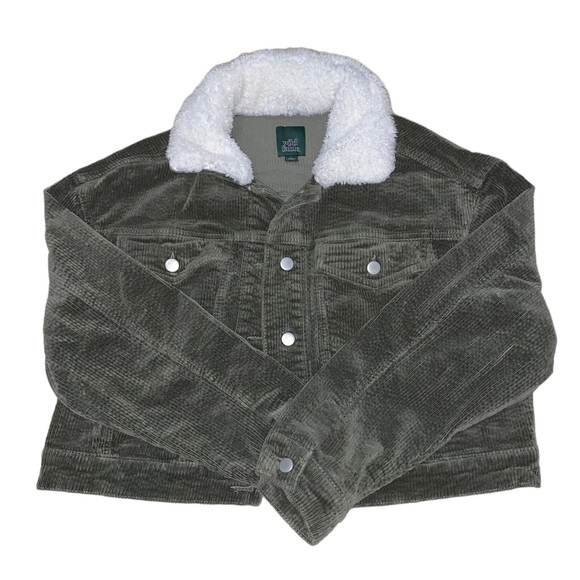 GREEN WILD FABLE CORDUROY FAUX FUR JACKET - Picture 3 of 5